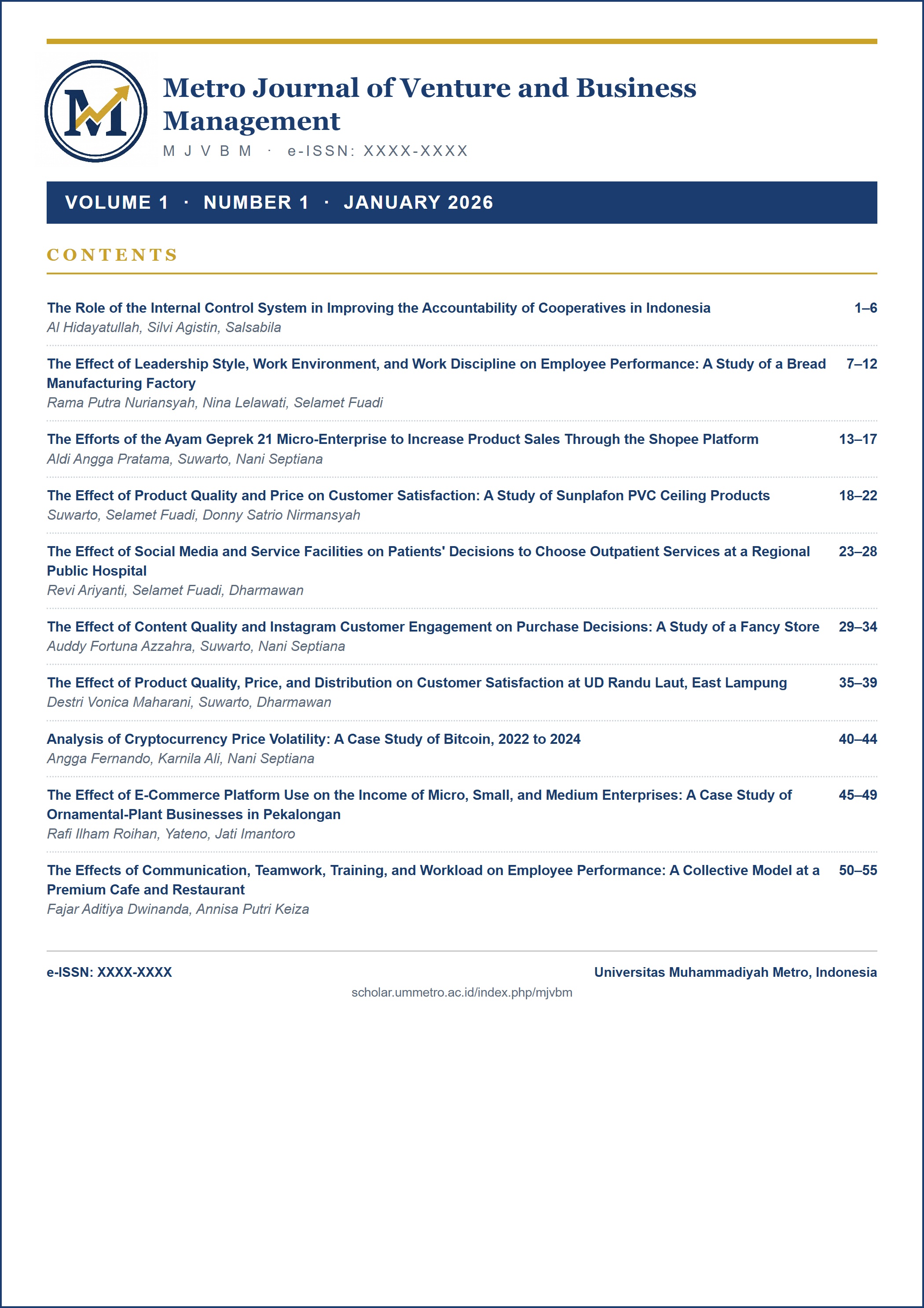  Metro Journal of Venture and Business Management