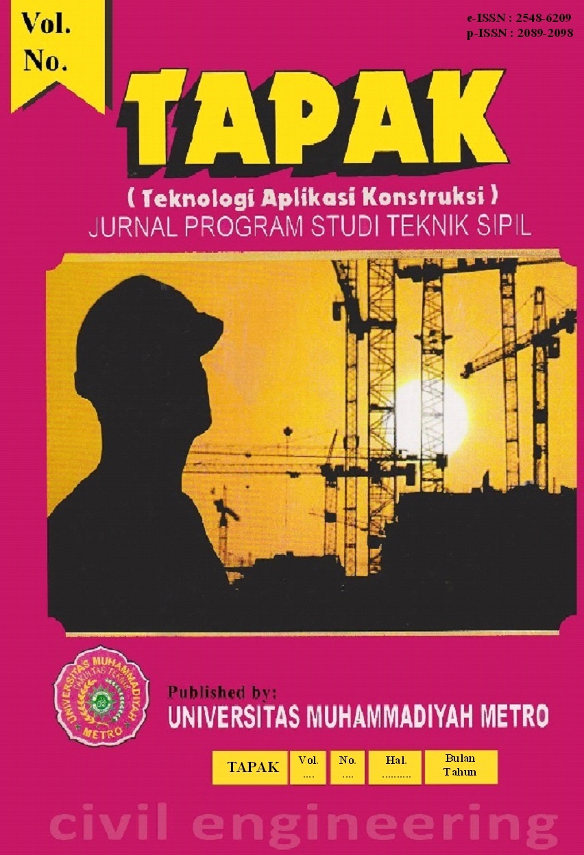  TAPAK (Teknologi Aplikasi Konstruksi) : Jurnal Program Studi Teknik Sipil