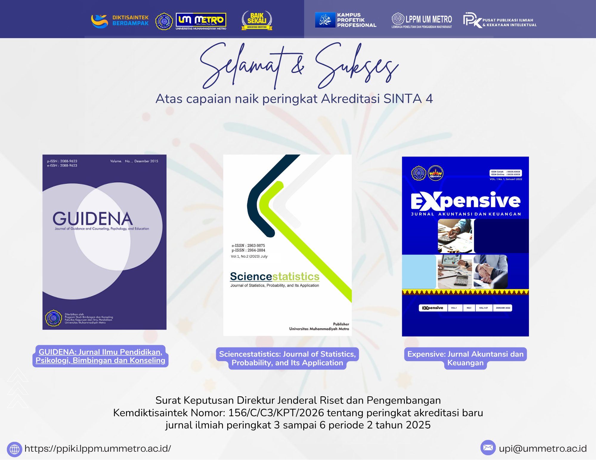 Tiga Jurnal Ilmiah UM Metro Sukses Raih Kenaikan Peringkat Akreditasi ke SINTA 4